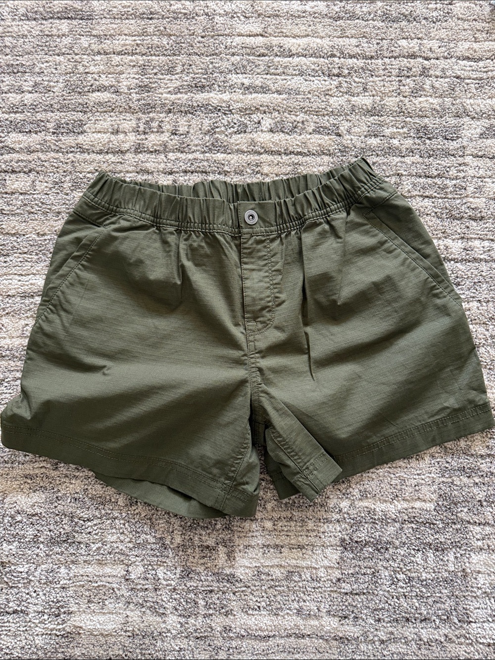 Prana Olive Green Elastic-Waist Casual Shorts